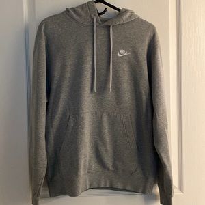 Light grey small Nike hoodie. Been worn but still in great condition!